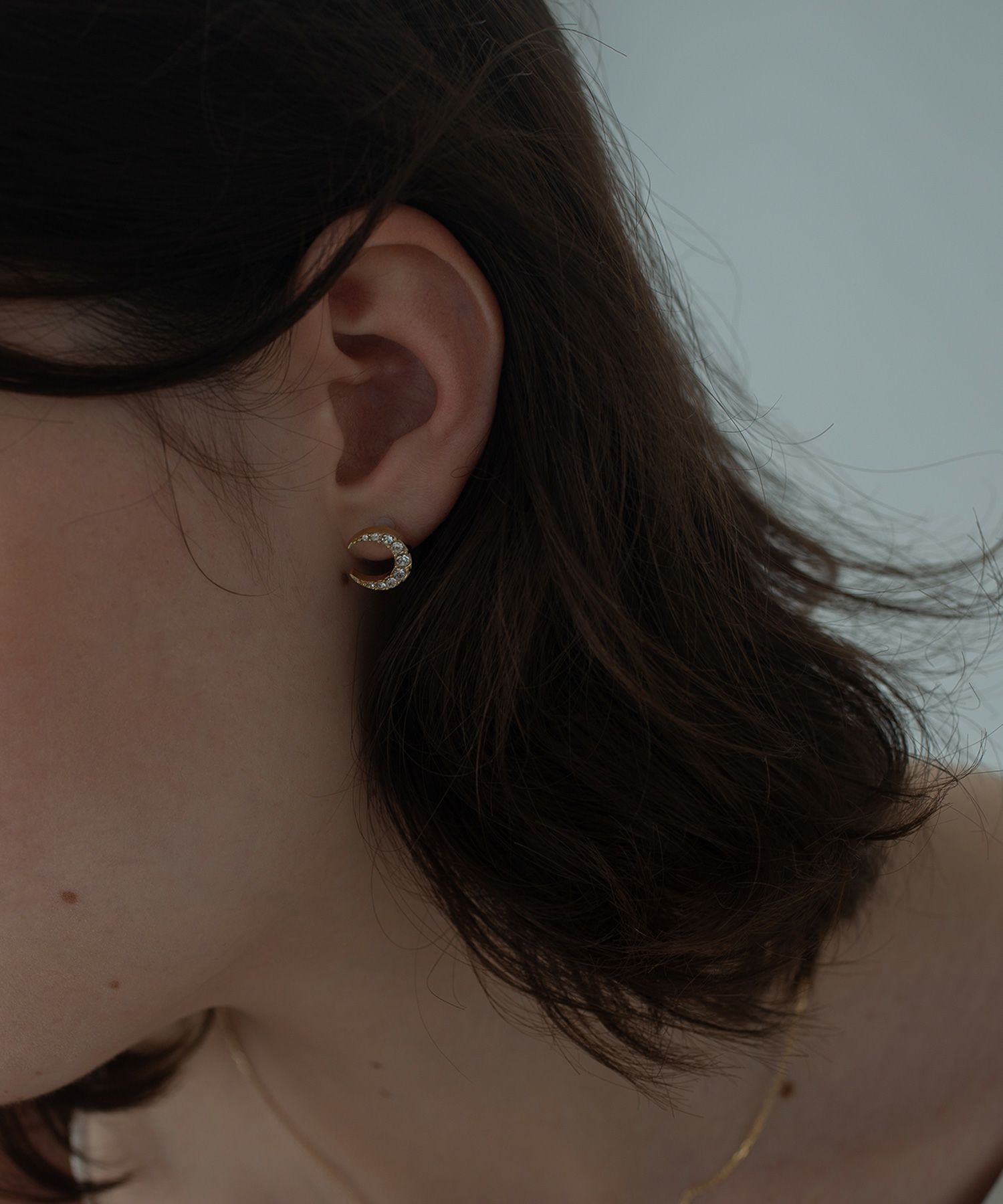 ムーンパヴェチタンポストピアス【JUNO PREMIUM】