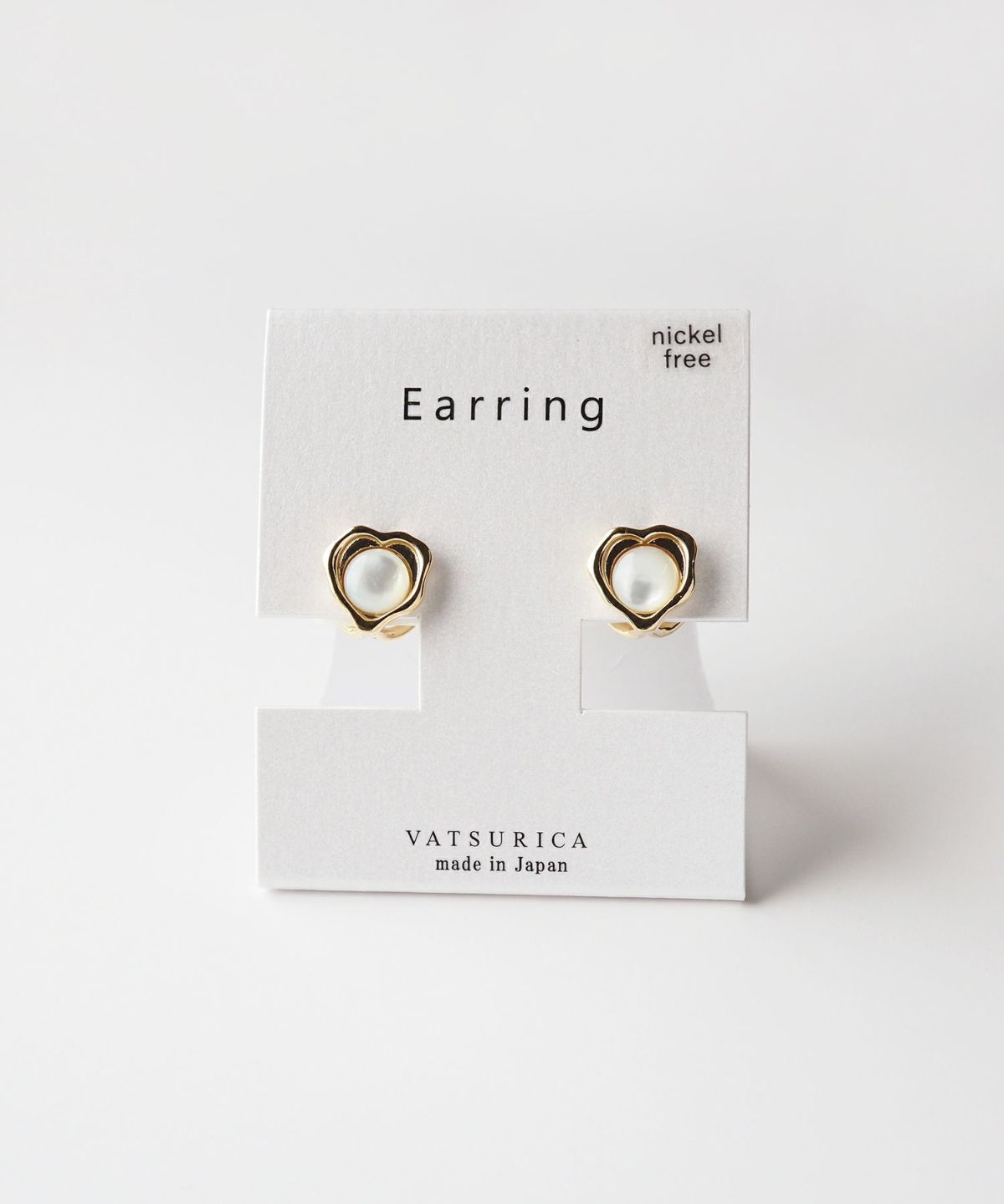 【田牧そらさん着用】ナチュラルストーンハートラウンドメタルイヤリング