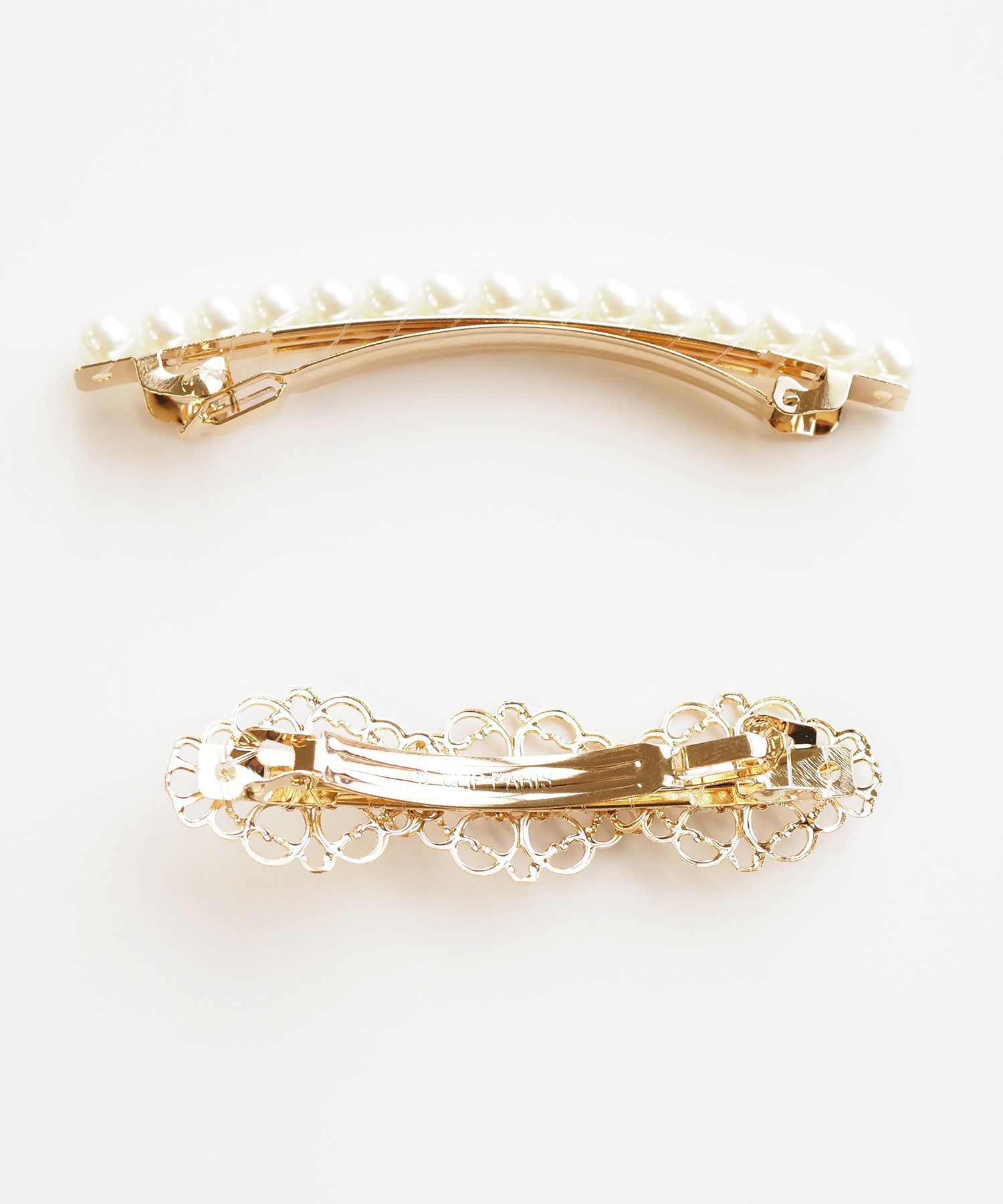 メタルレース&パールバレッタ