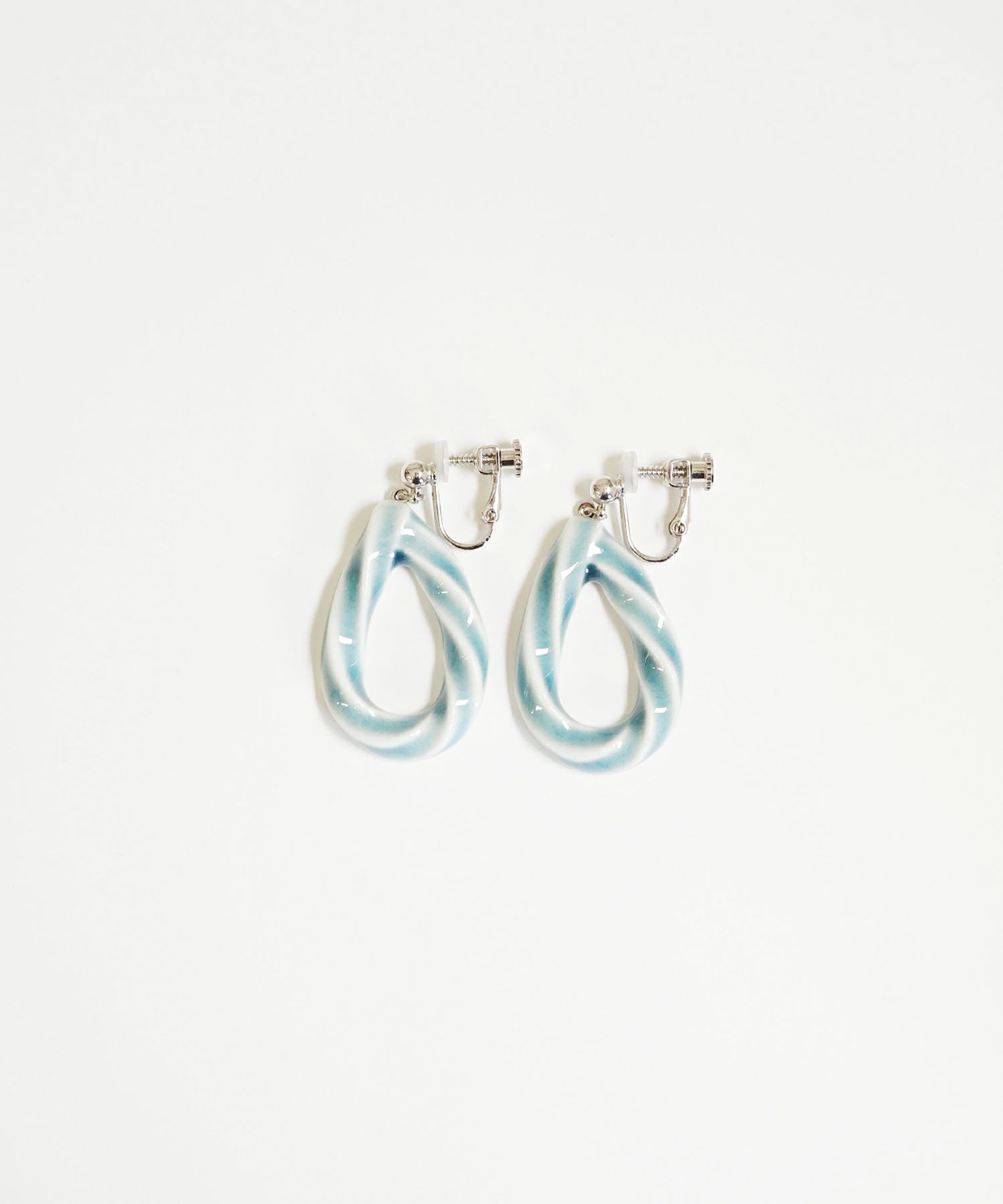 美濃焼タイルドロップイヤリング【七窯社】