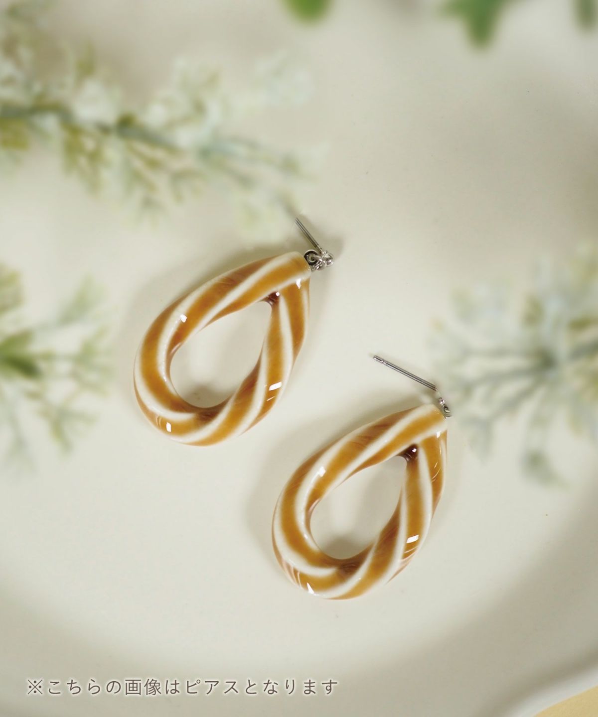 美濃焼タイルドロップイヤリング【七窯社】