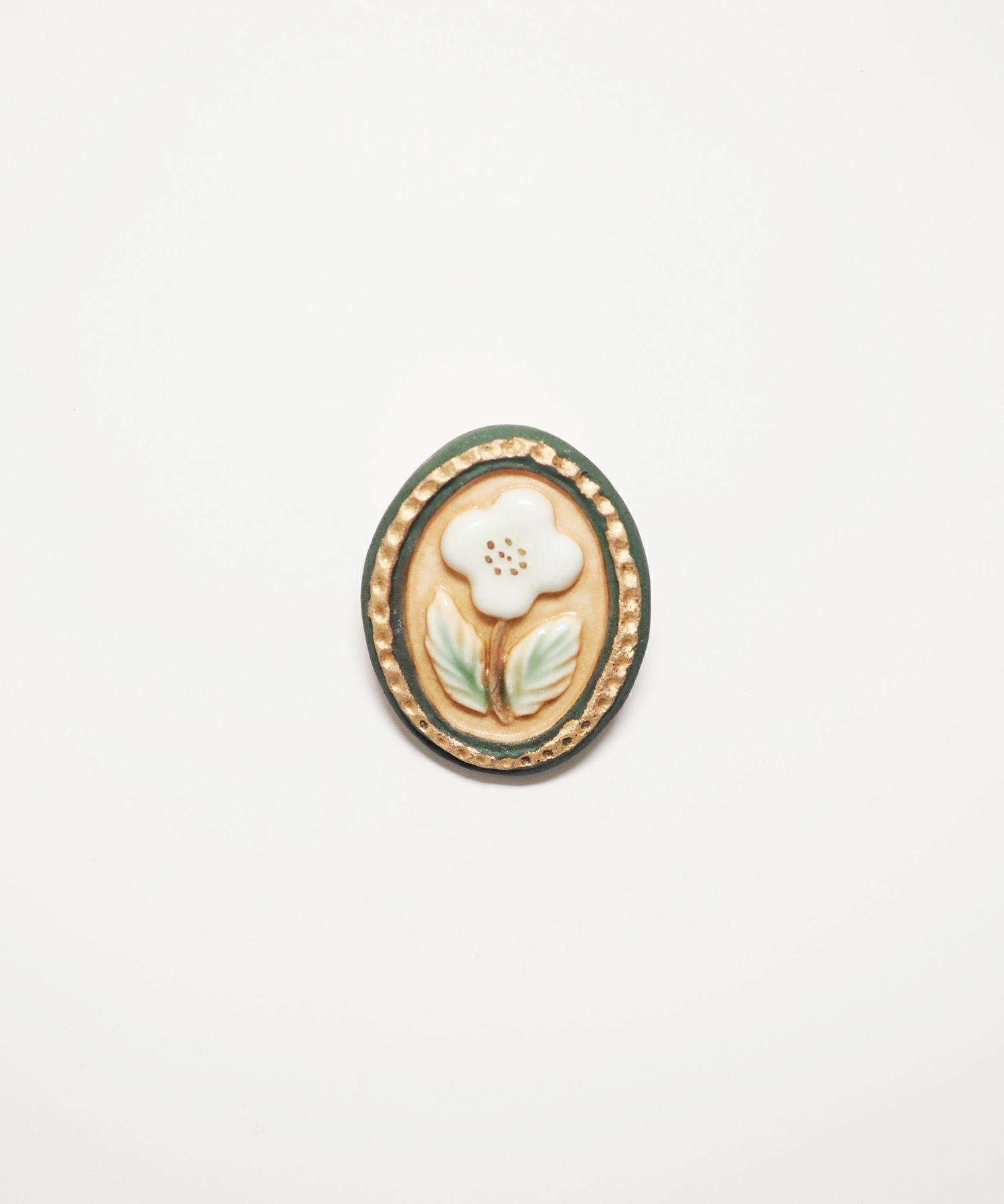 美濃焼タイル額縁ブローチ【七窯社】