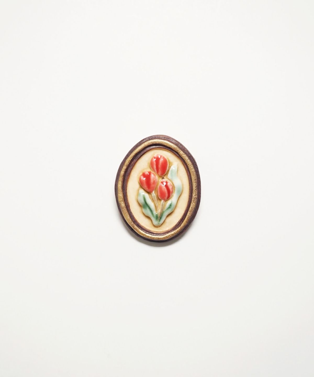 美濃焼タイル額縁ブローチ【七窯社】