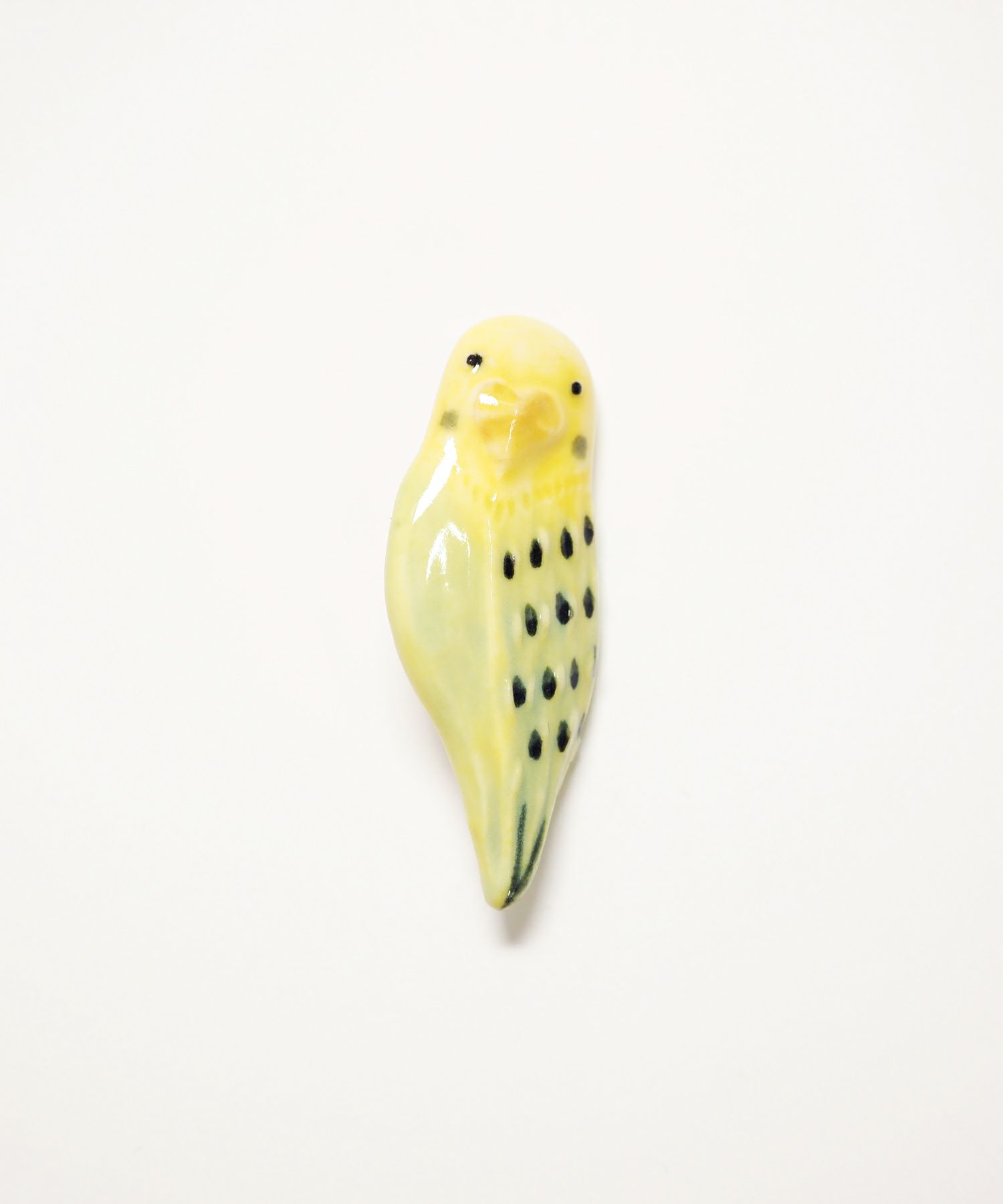 美濃焼タイルインコブローチ【七窯社】