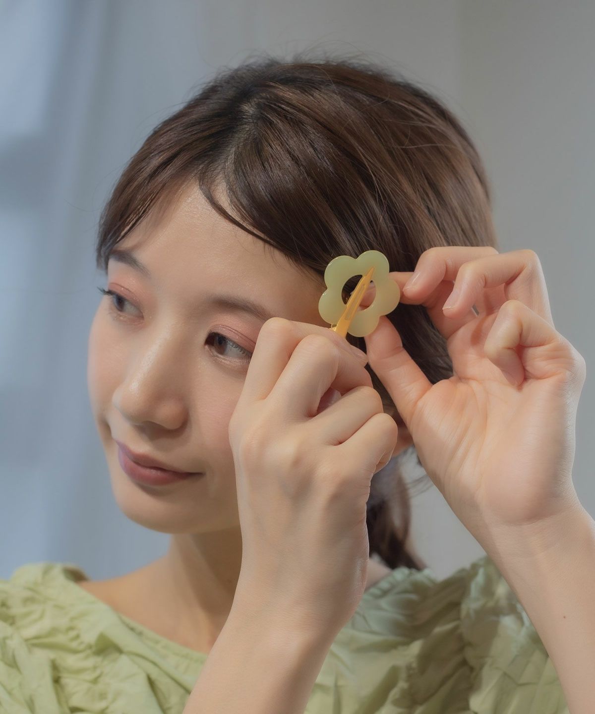 フラワー前髪クリップ2個セット