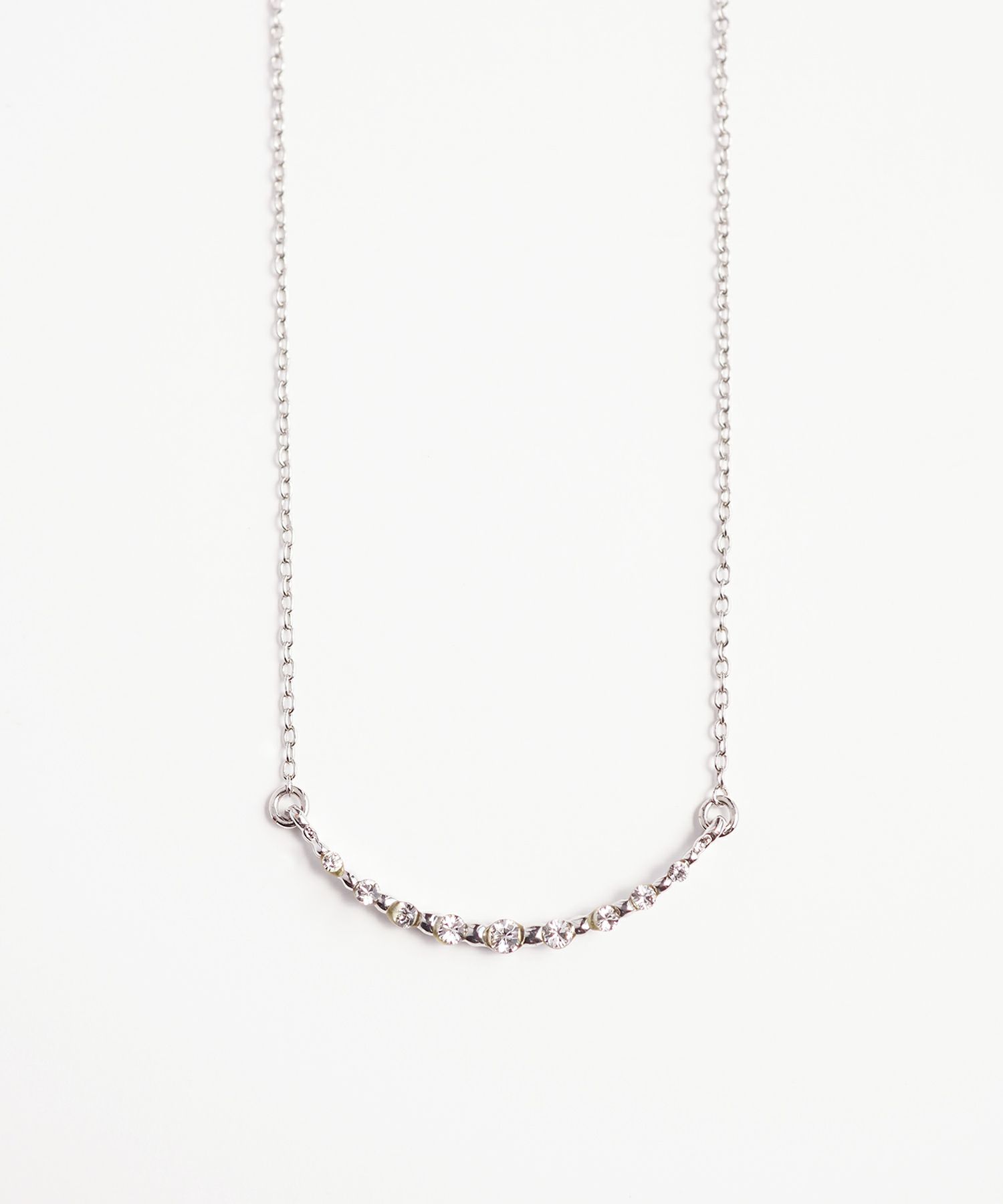 【web限定】U字ラインストーンネックレス