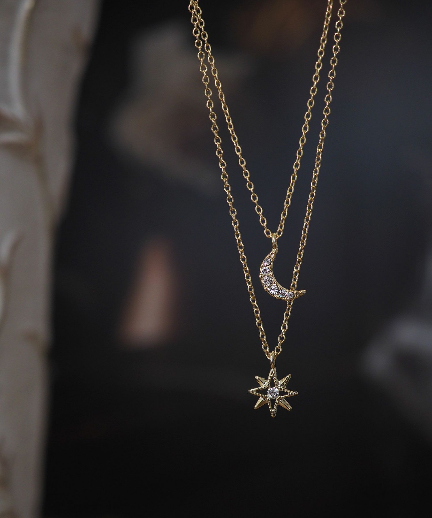 【web限定】ムーンスター2連チェーンペンダント