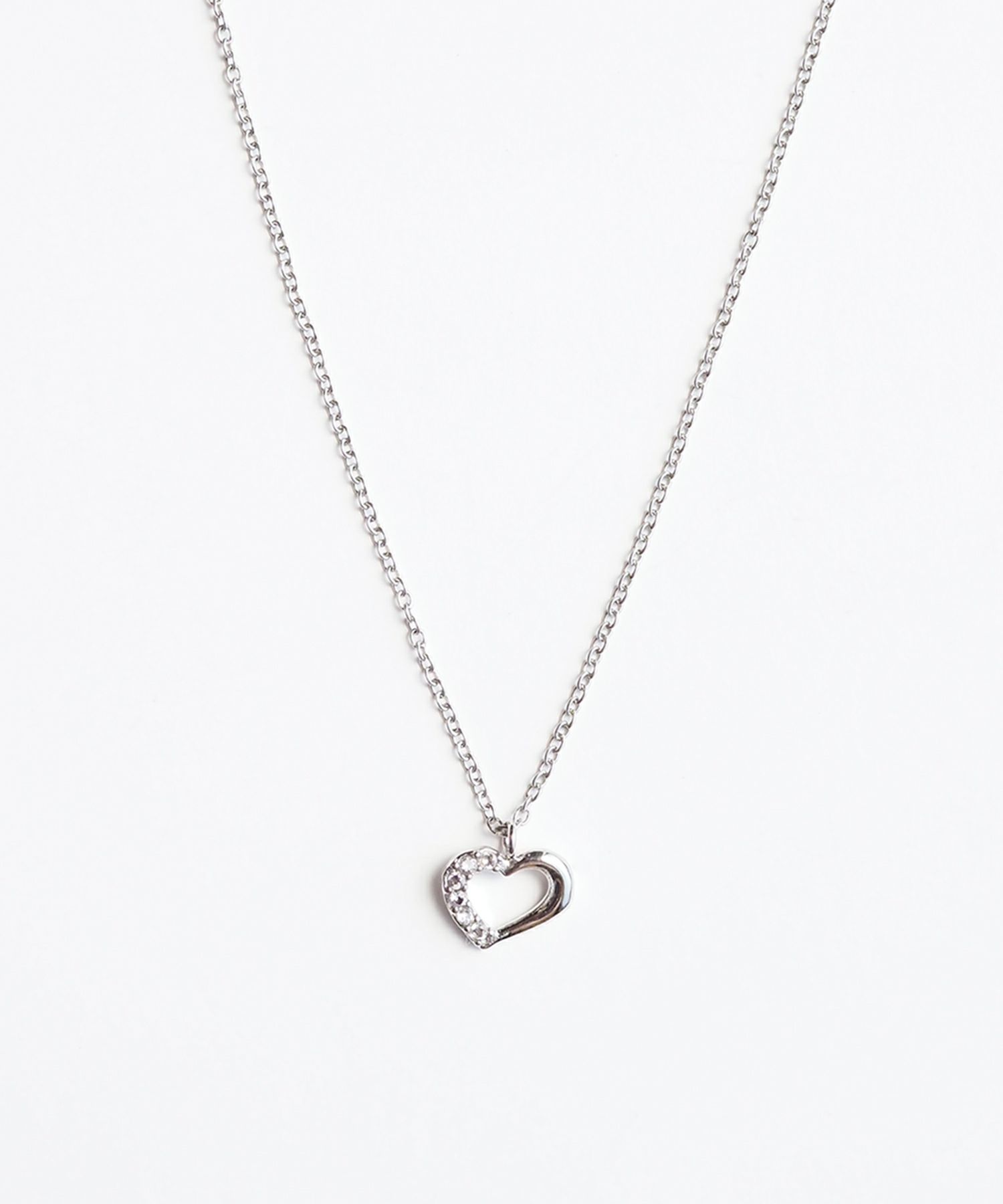 オープンハートステンレスネックレス