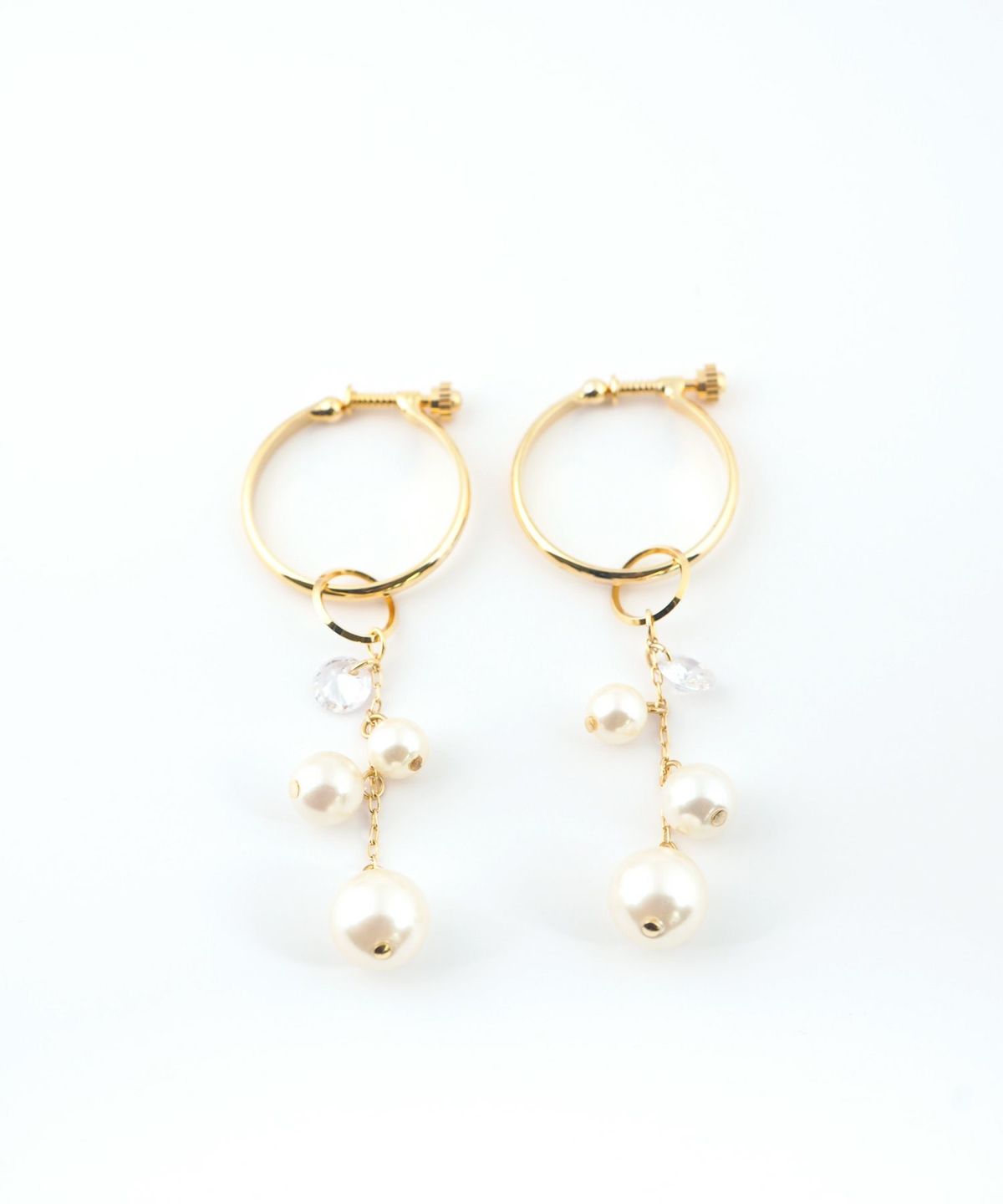 パールミュリールフープ2wayIMFスプリングイヤリング