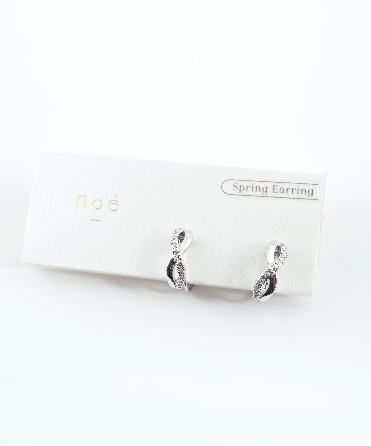 クロスビジューフープIMFスプリングイヤリング