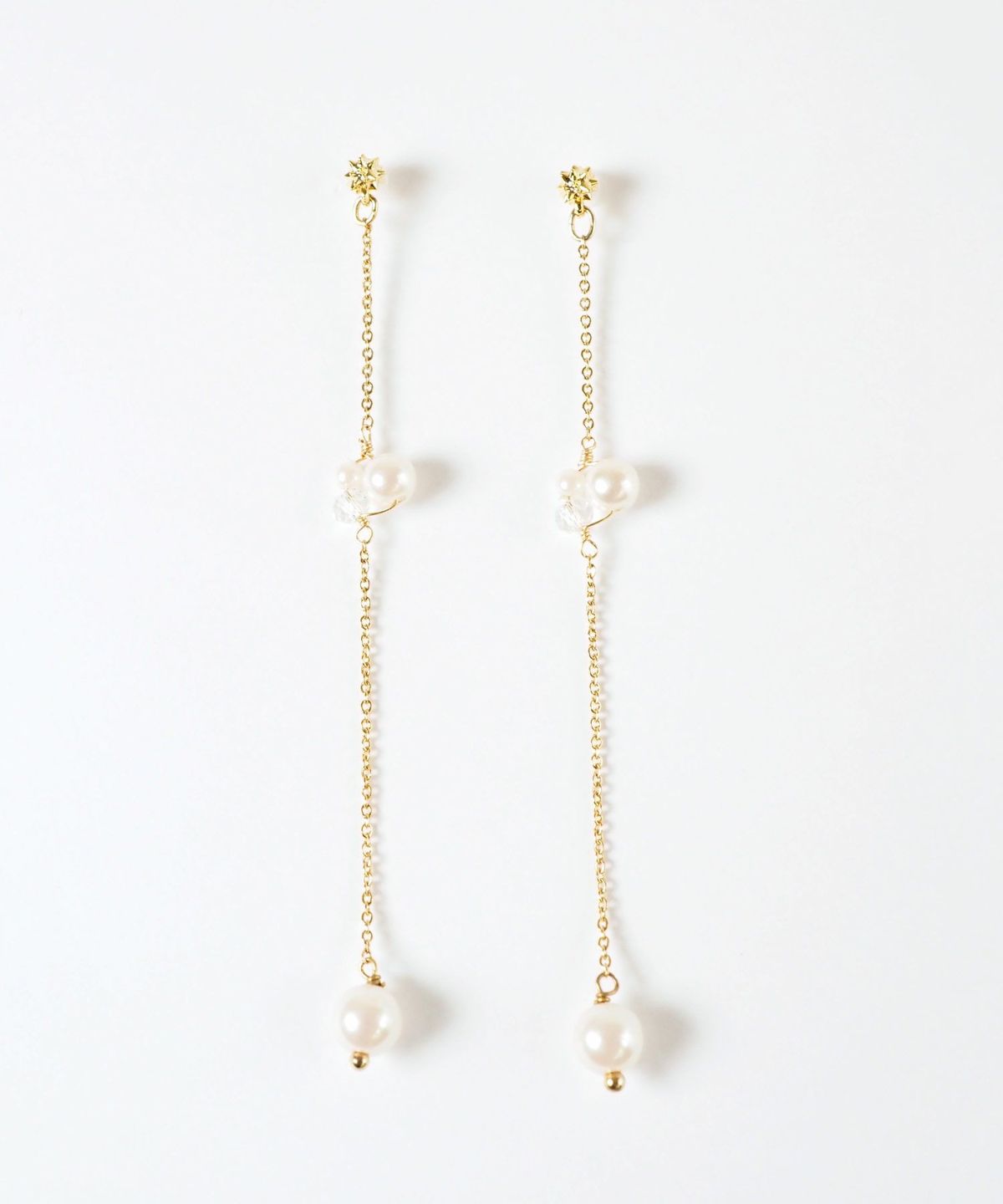 【web限定】チェーンパールセラミックポストピアス