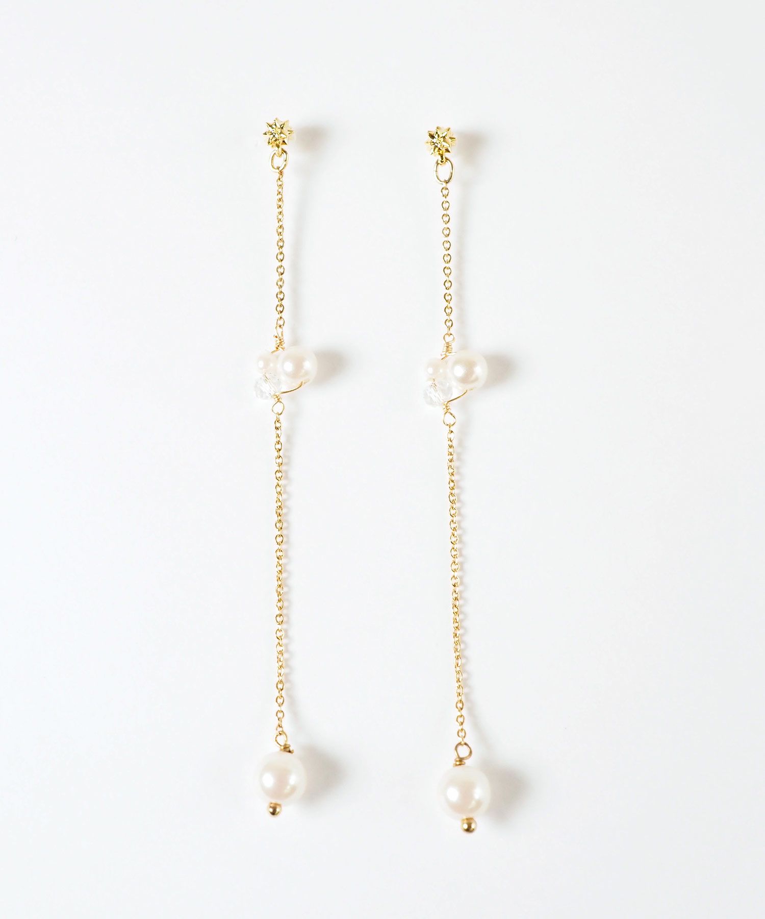 【web限定】チェーンパールセラミックポストピアス