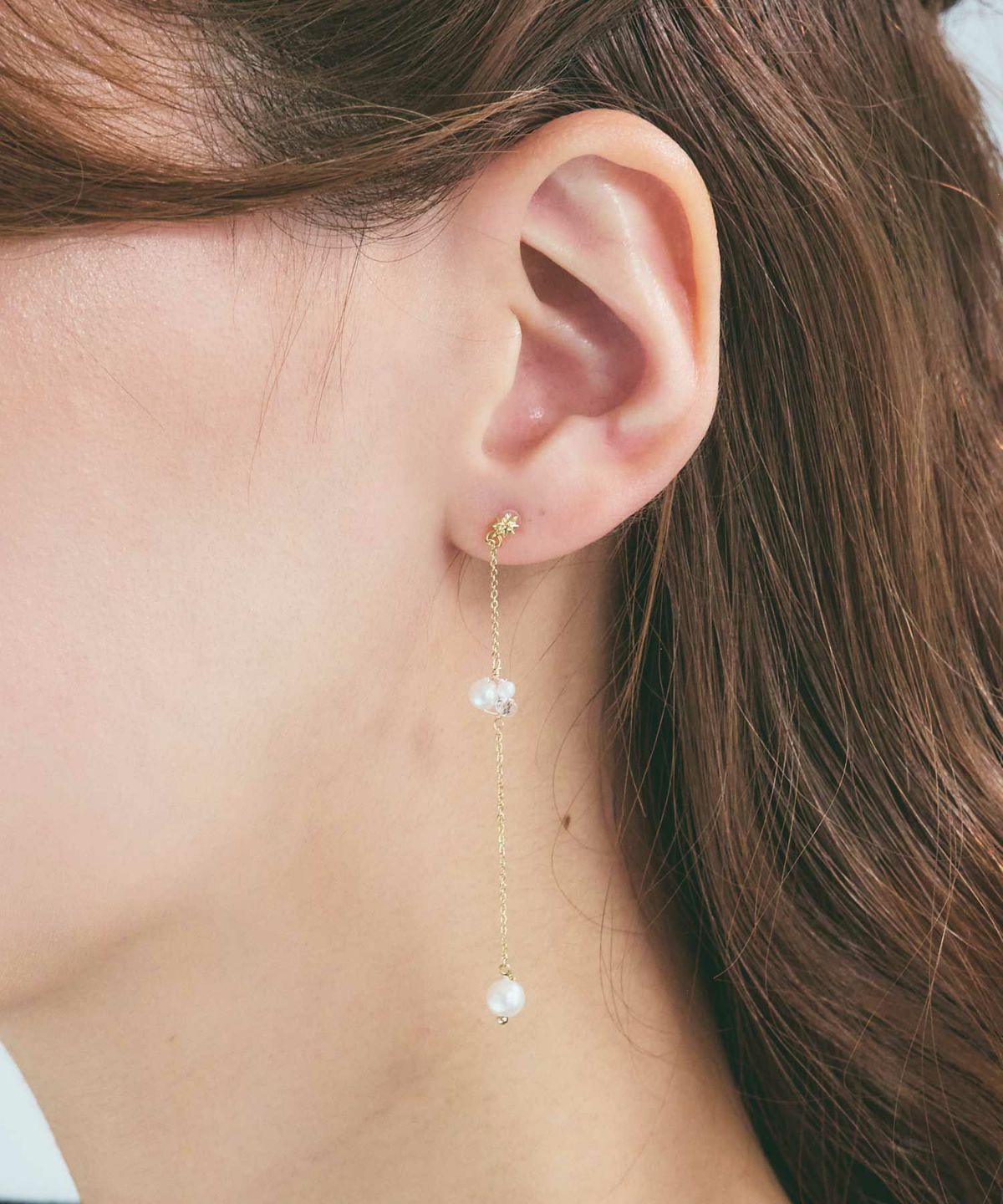 【web限定】チェーンパールセラミックポストピアス