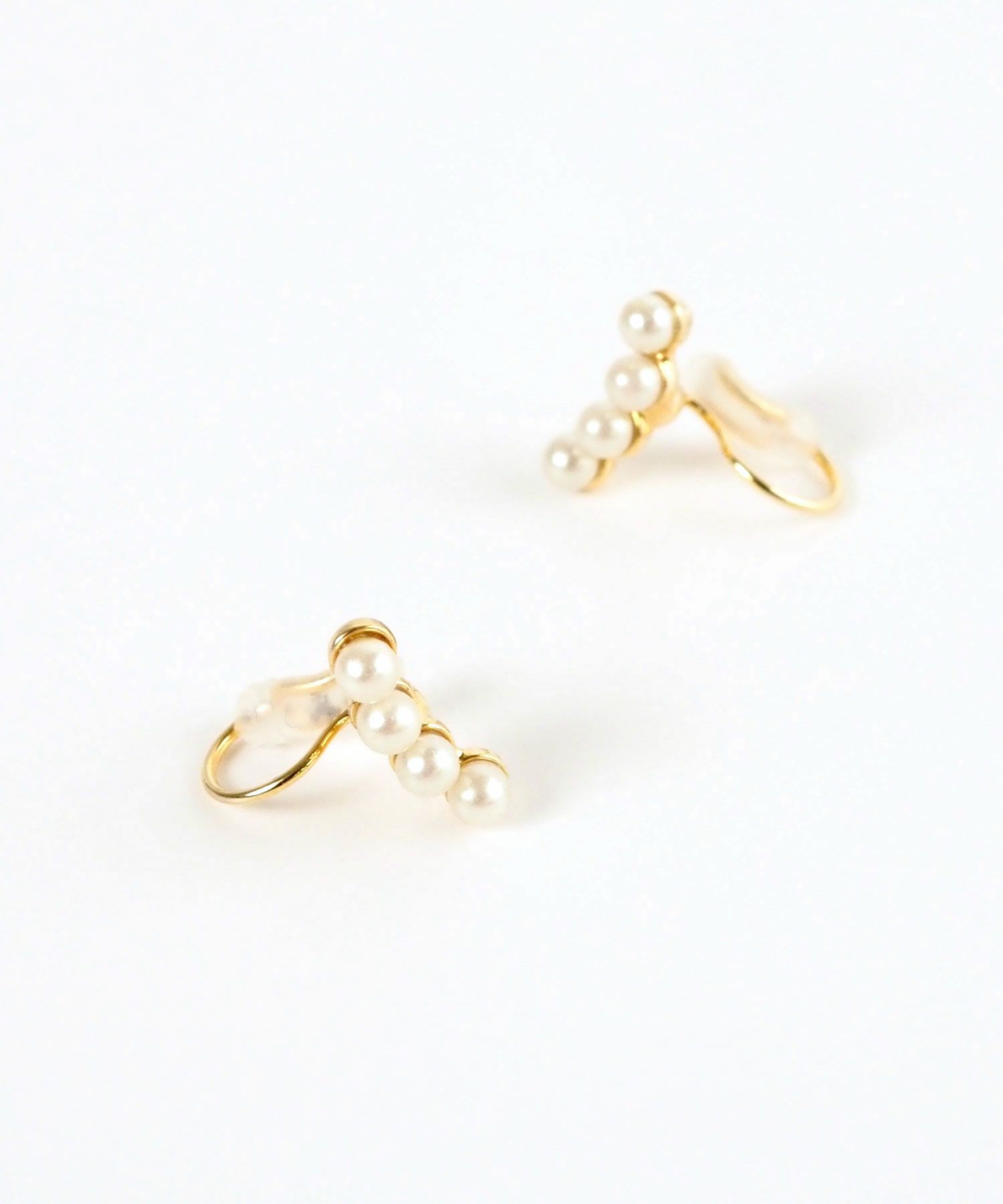 【web限定】トリプルパールノンホールイヤリング