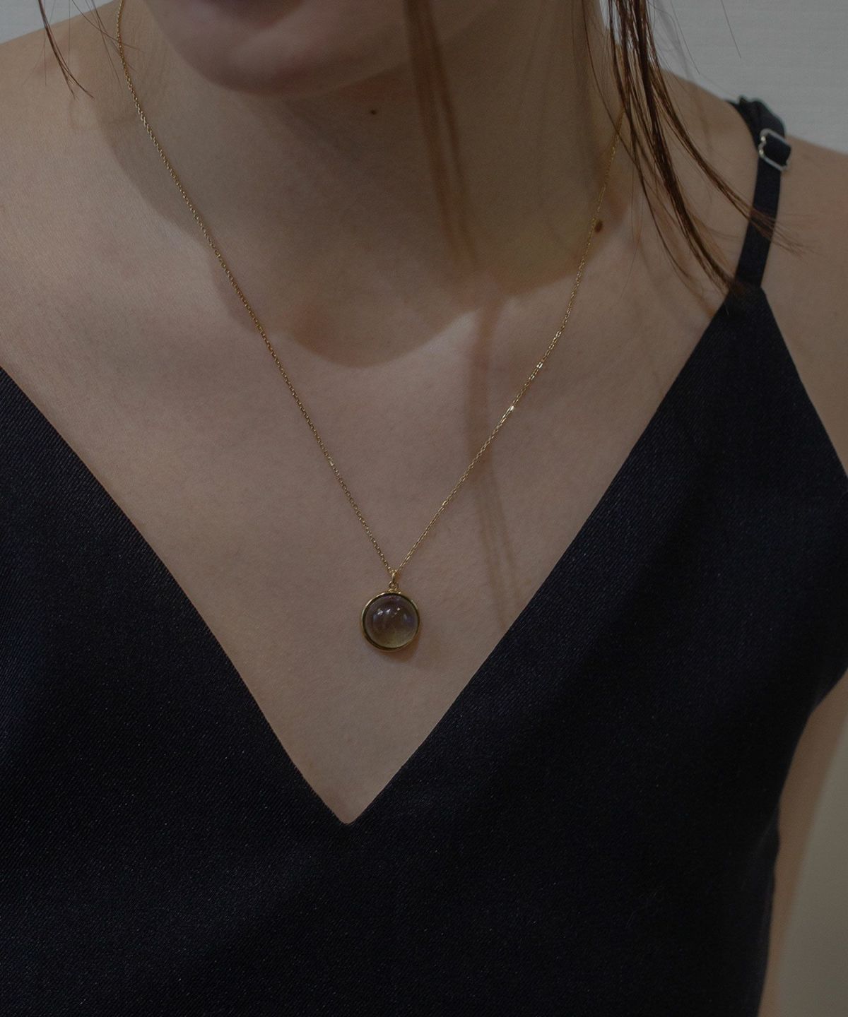 [SV925]ラウンドオーロラガラスネックレス【cucia】