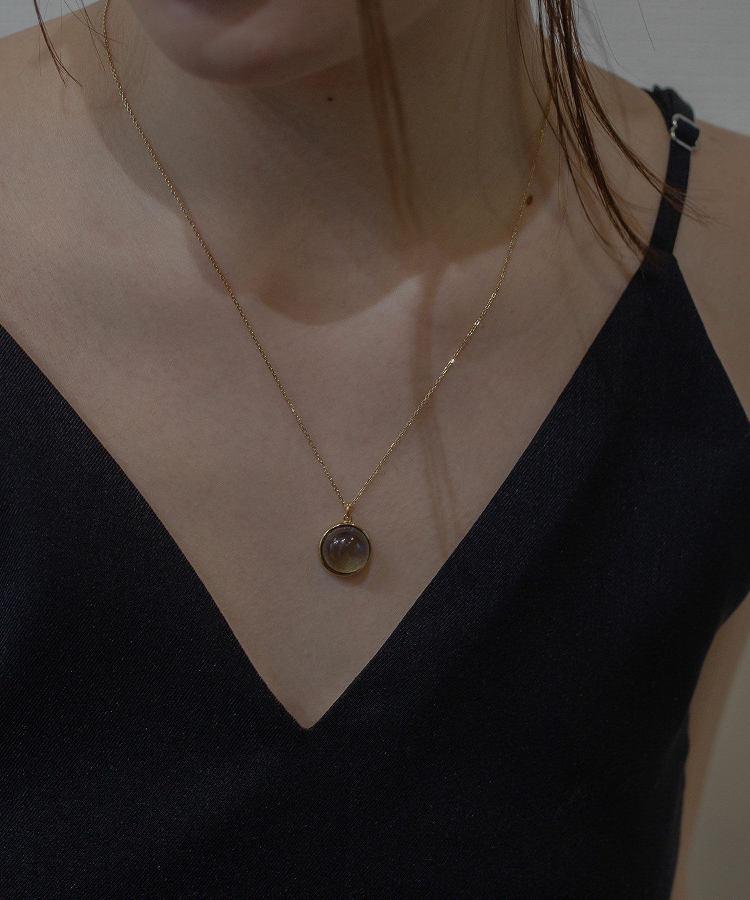 [SV925]ラウンドオーロラガラスネックレス【cucia】