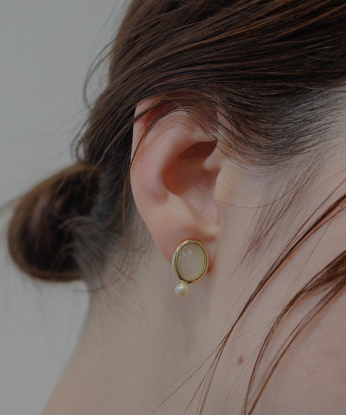 [SV925]オーバルオーロラガラスピアス【cucia】