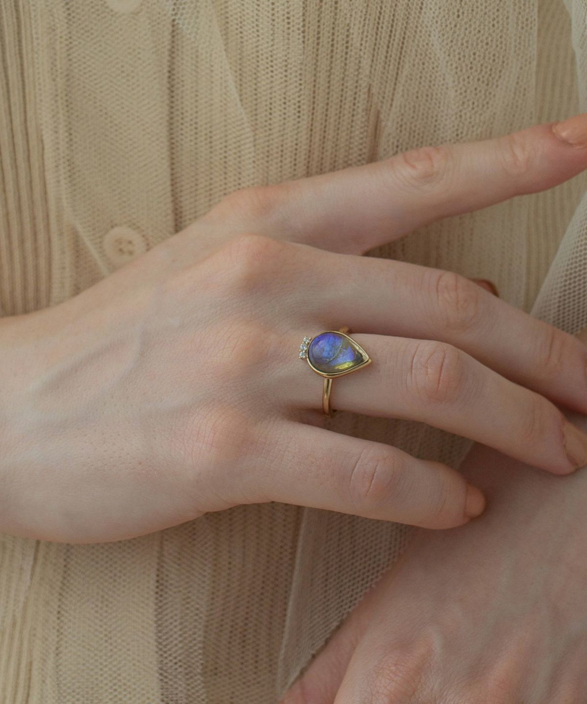 【printemps】ガラスリング　２個セット　クリア　オーロラ printemps オーロラガラスリング 10号 - メルカリ 【printemps】ガラス