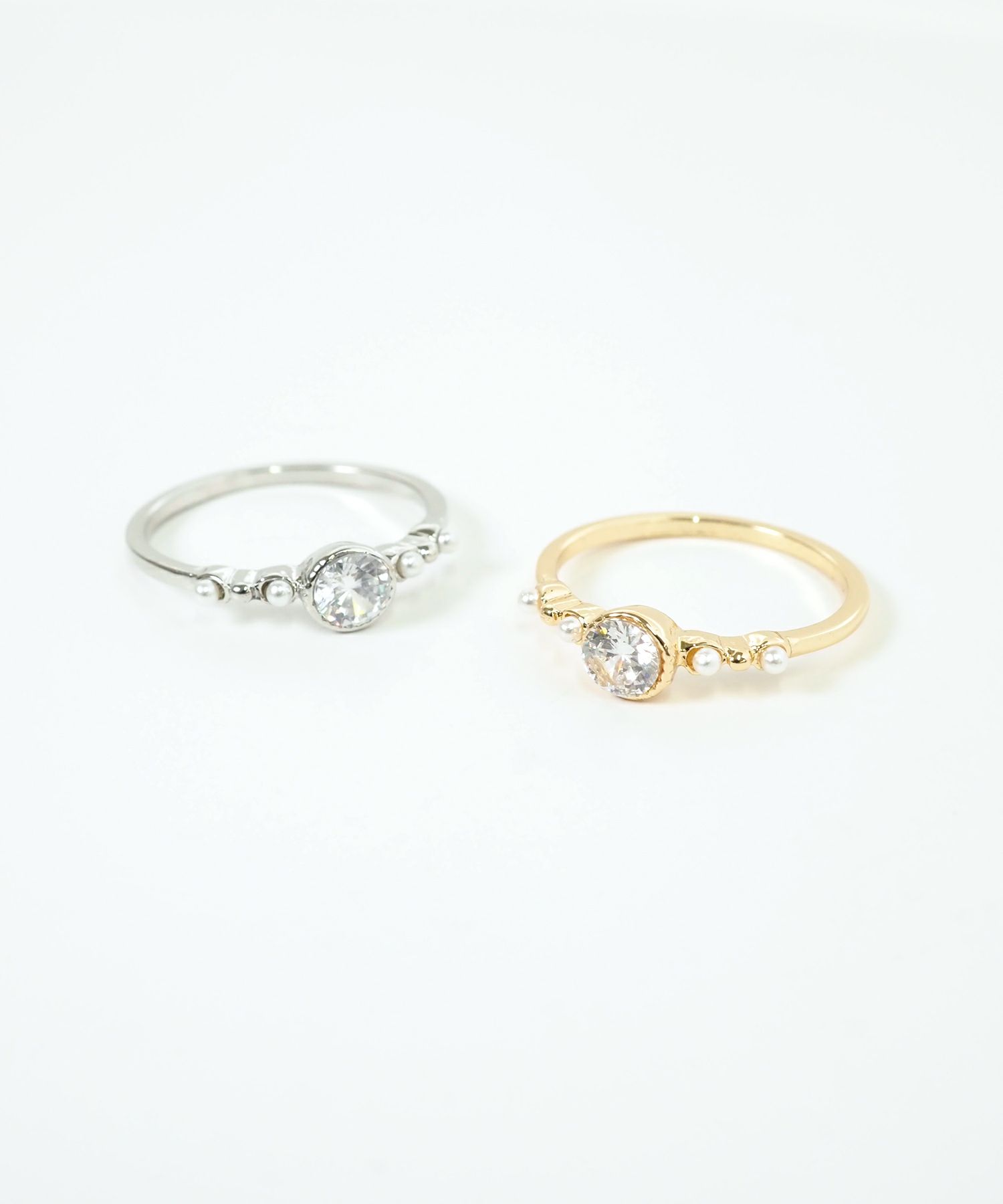 ポイントストーンパールリング