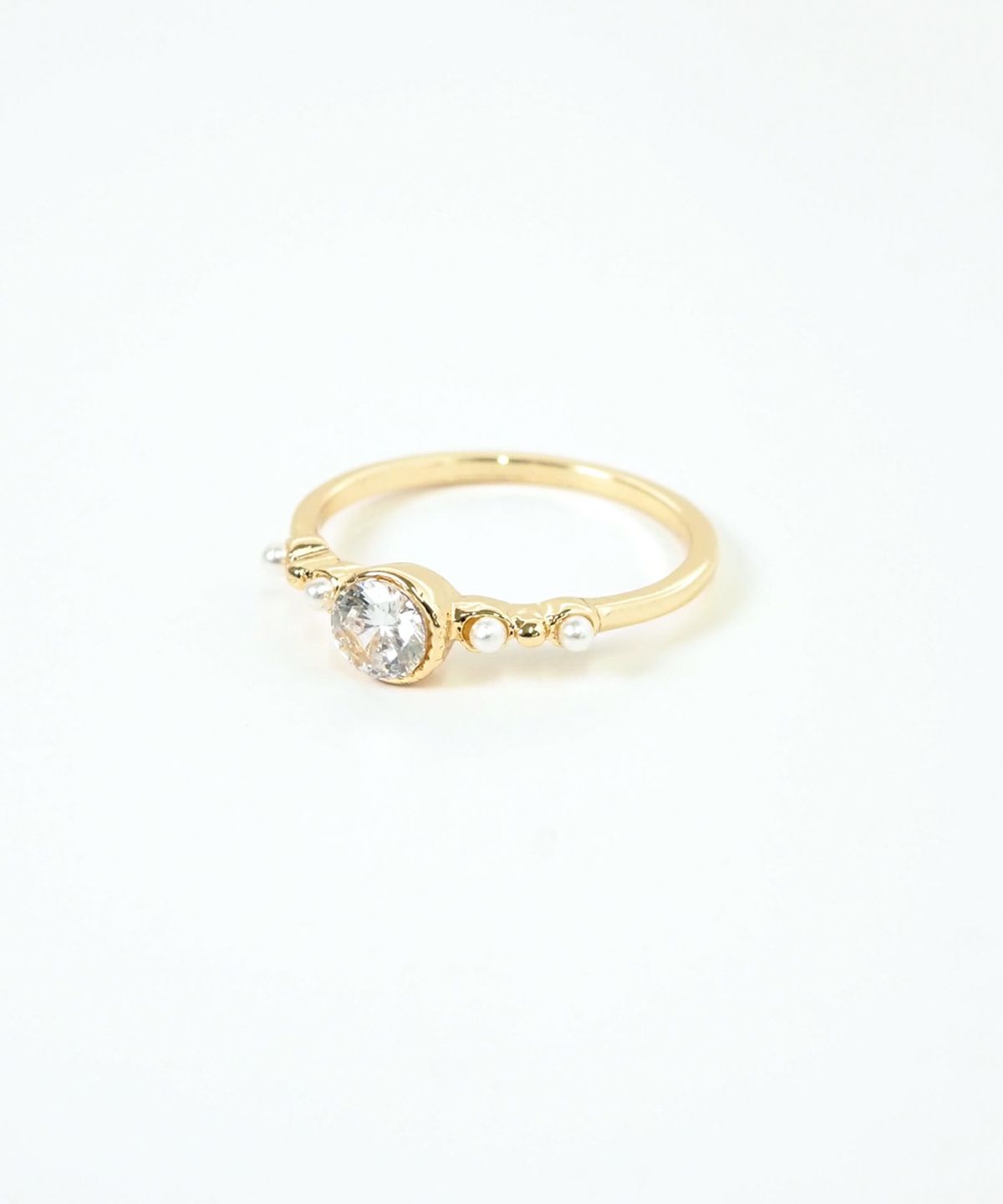 ポイントストーンパールリング