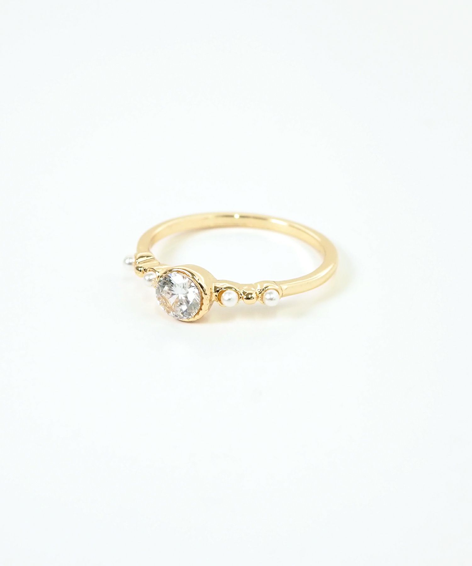 ポイントストーンパールリング