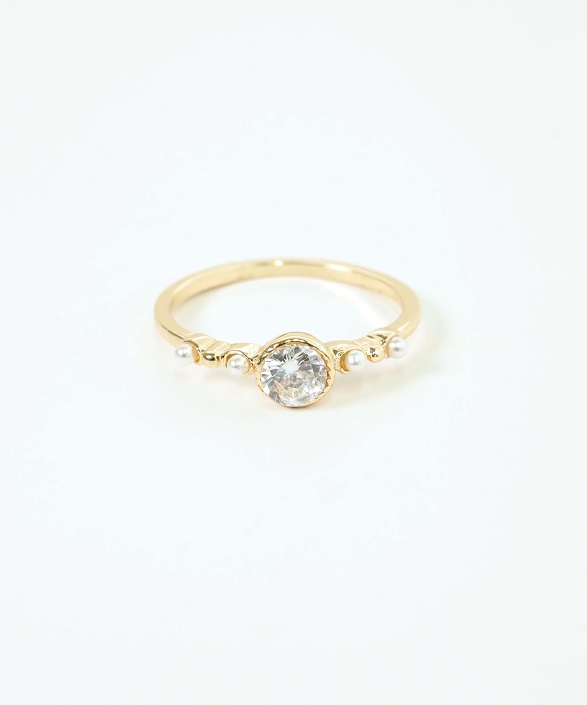 ポイントストーンパールリング