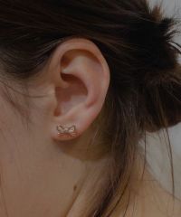 リボンパールセットサージカルステンレスポストピアス