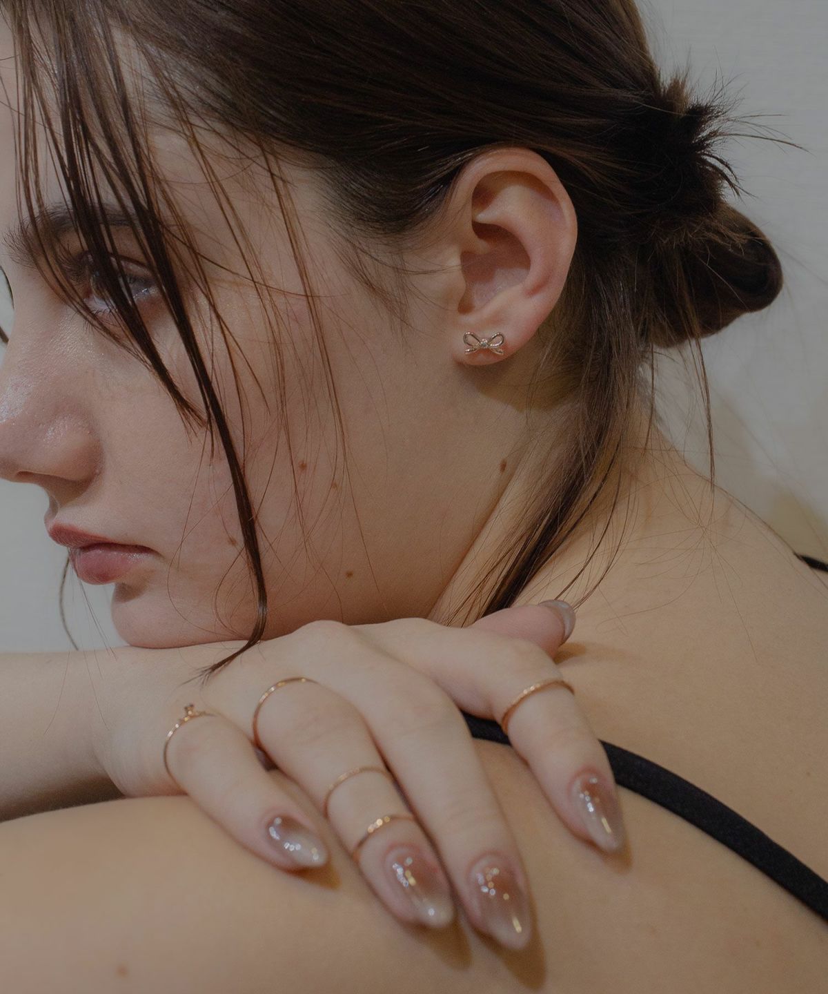 リボンパールセットサージカルステンレスポストピアス