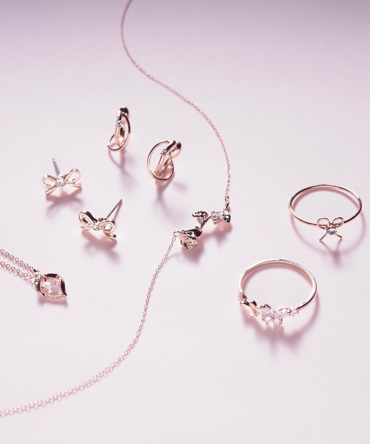 リボンパールセットサージカルステンレスポストピアス