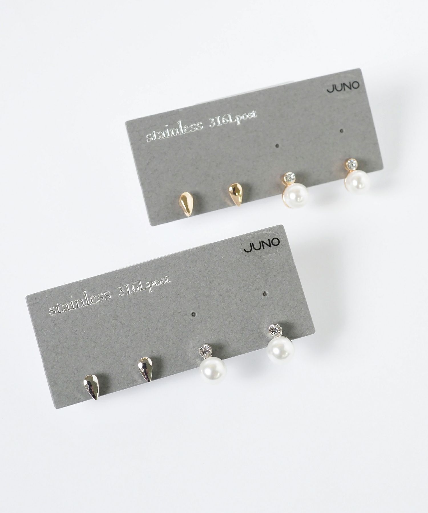 パールストーンセットサージカルステンレスポストピアス | 【公式】MUK