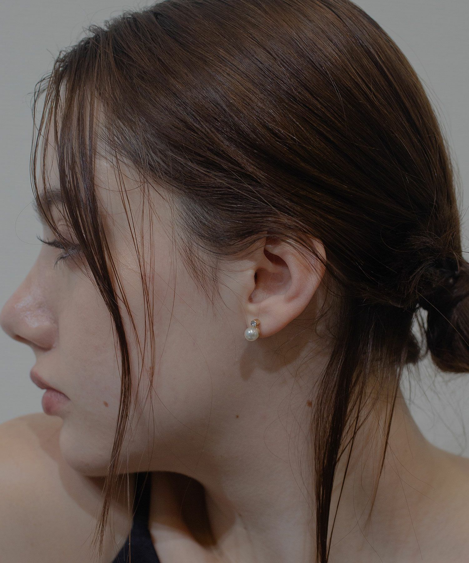 パールストーンセットサージカルステンレスポストピアス