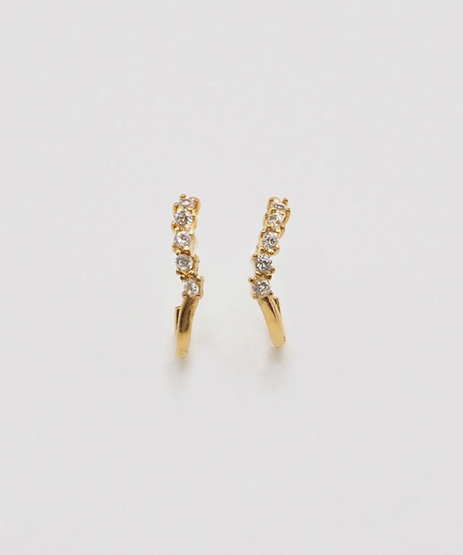 ラインストーンフープサージカルステンレスピアス