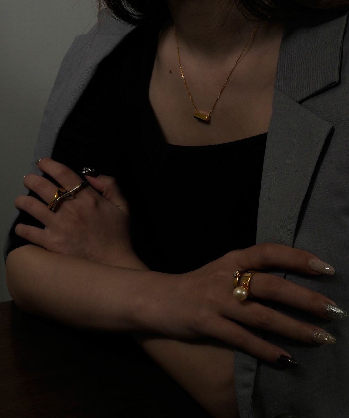 スクエアラインネックレス