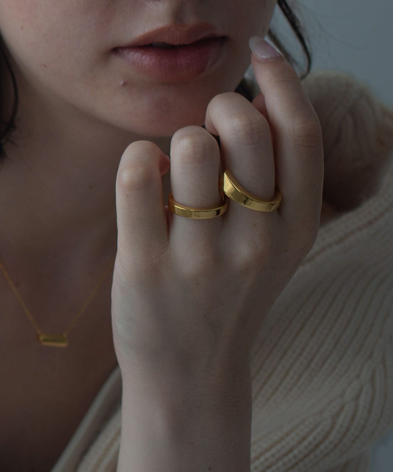 スクエアラインダブルリング