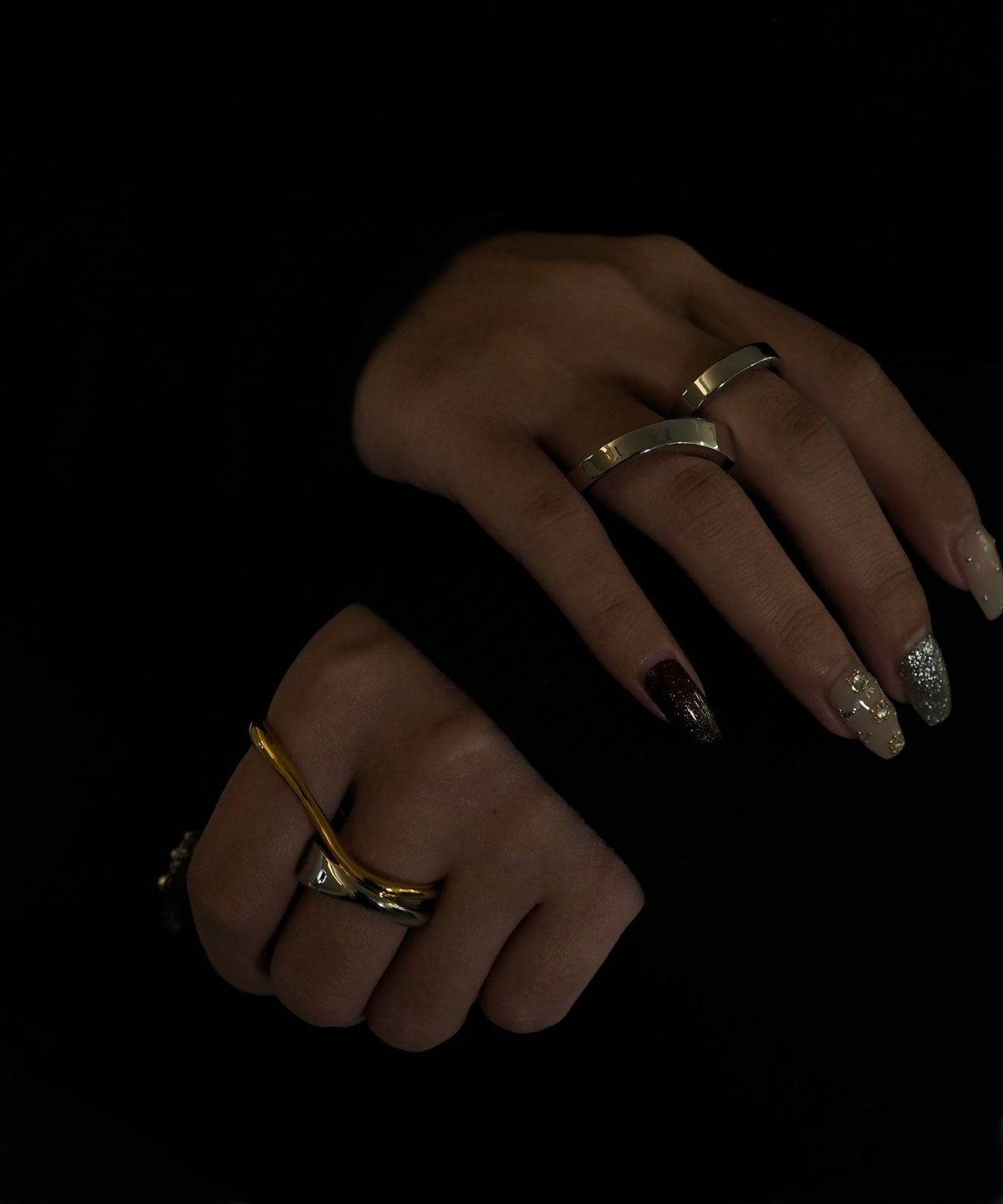 スクエアラインダブルリング