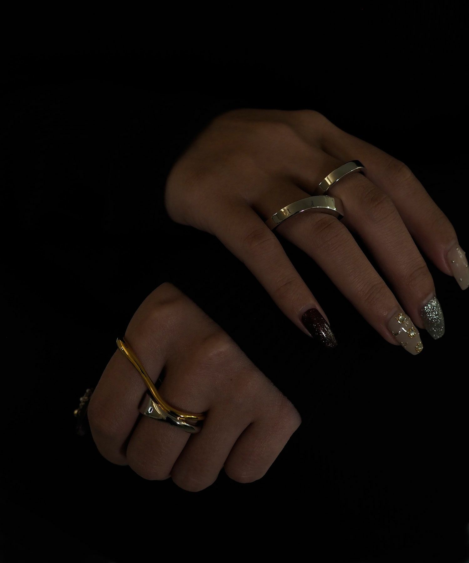 スクエアラインダブルリング