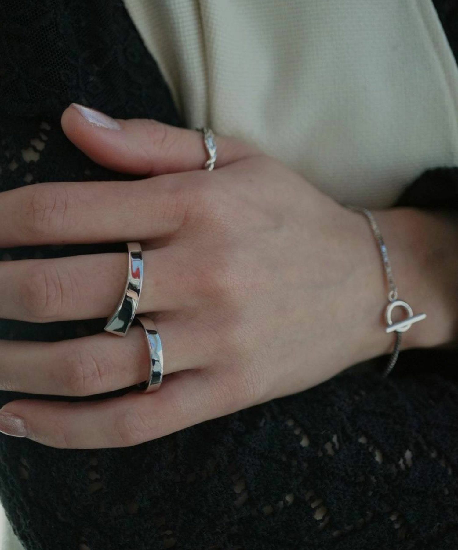 スクエアラインダブルリング