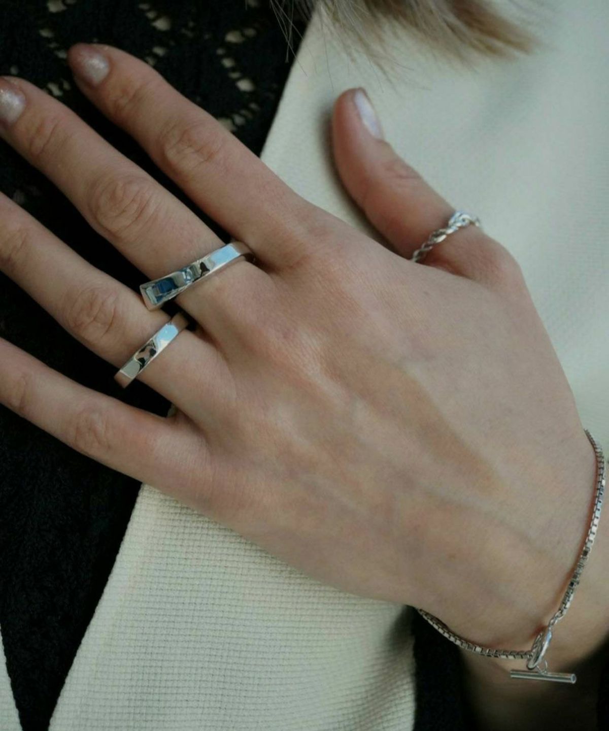 スクエアラインダブルリング