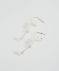 淡水パールチェーンピュアチタンポストピアス