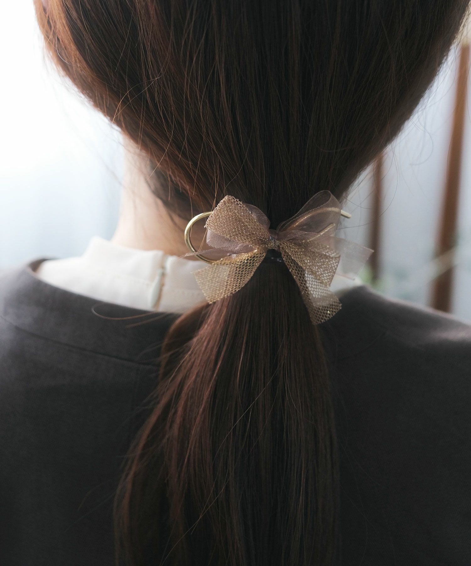 メッシュリボンラインポニーフック