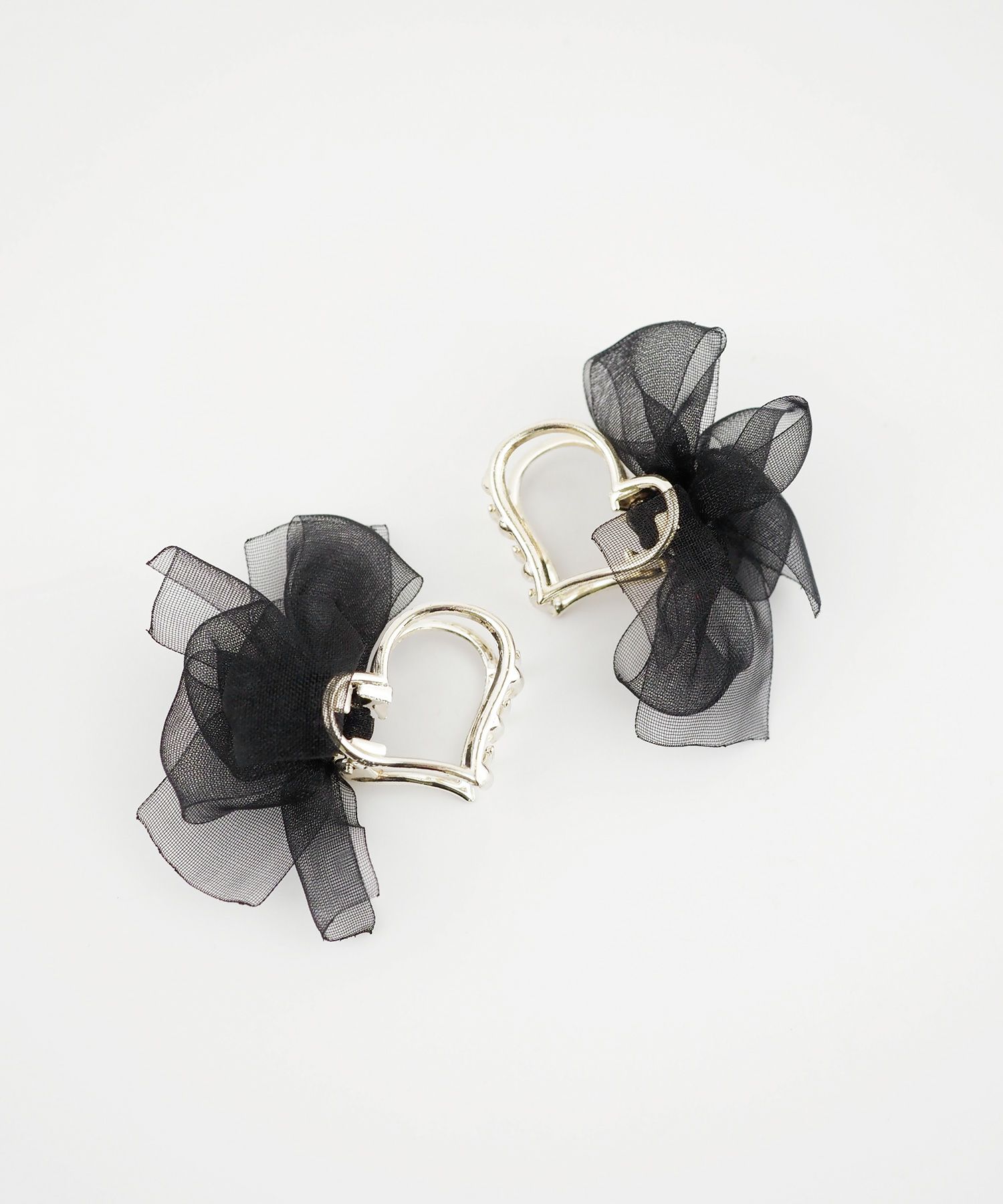 シアーリボンハートミニクリップ2Pセット