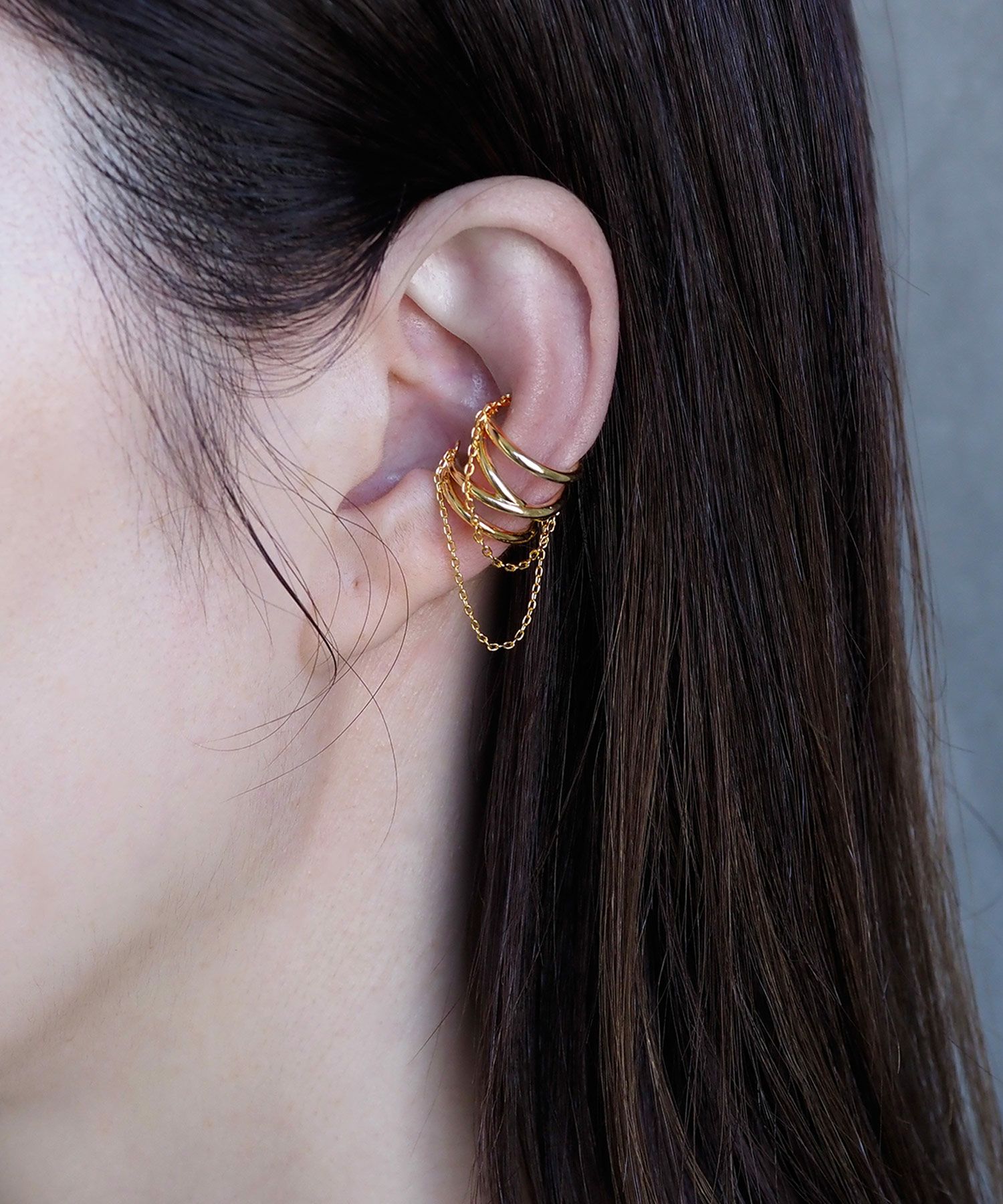 ダブルラインチェーンレフトイヤーカフ