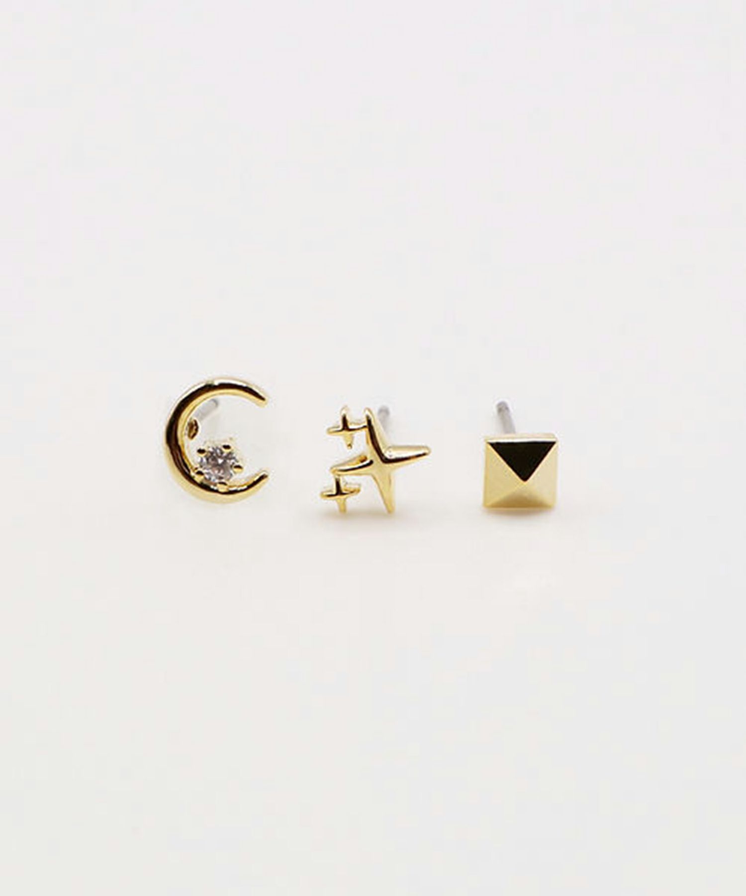 ムーンスタープチ3セットチタンポストピアス