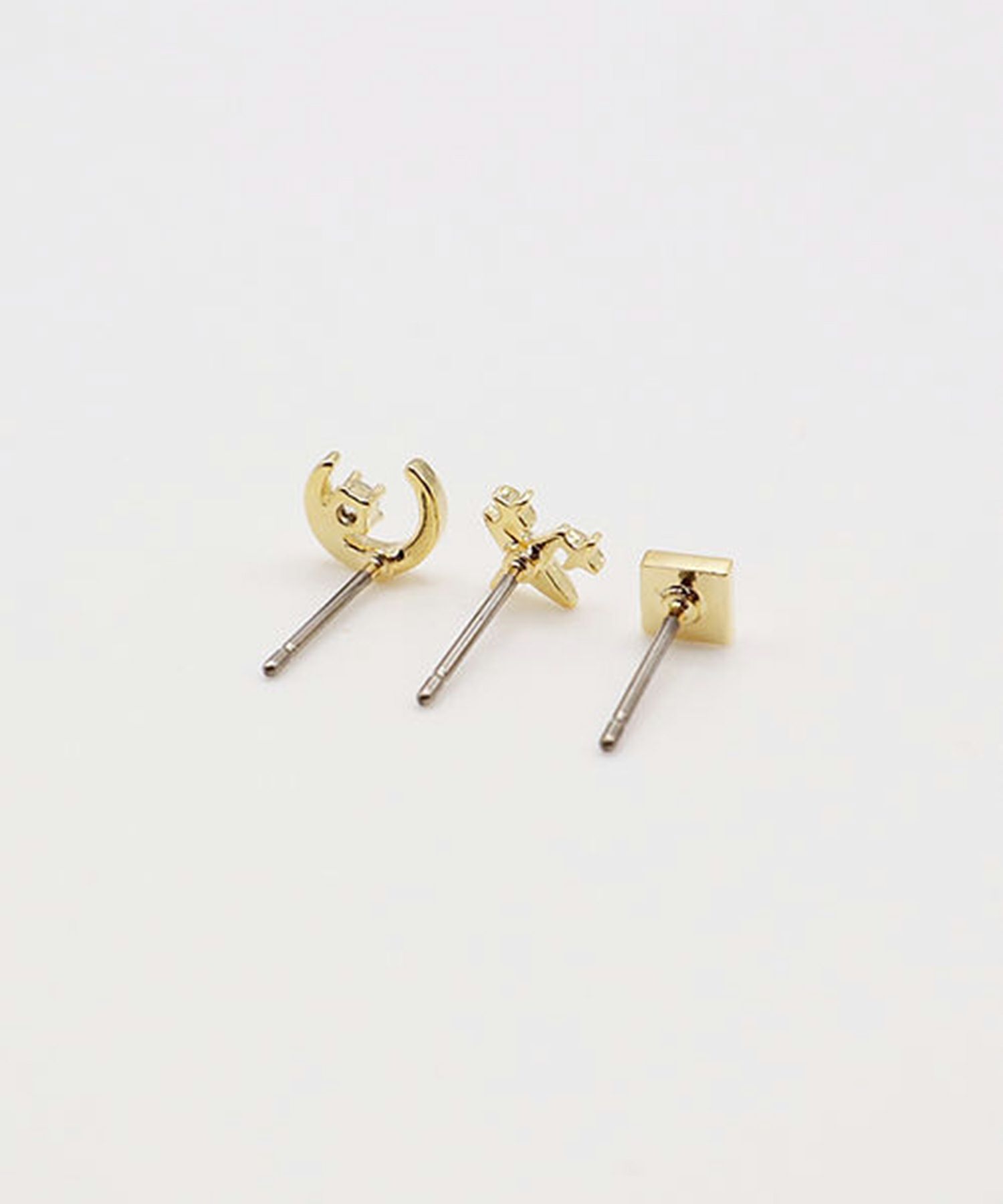 ムーンスタープチ3セットチタンポストピアス