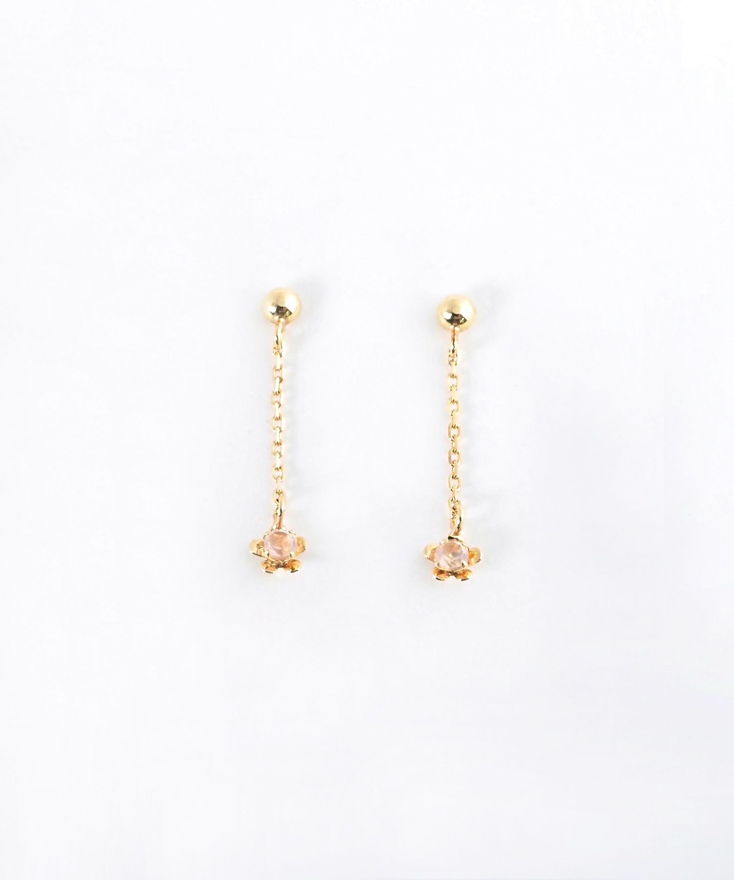 【web限定】[K10]プチフロラジェムストーンチェーンピアス