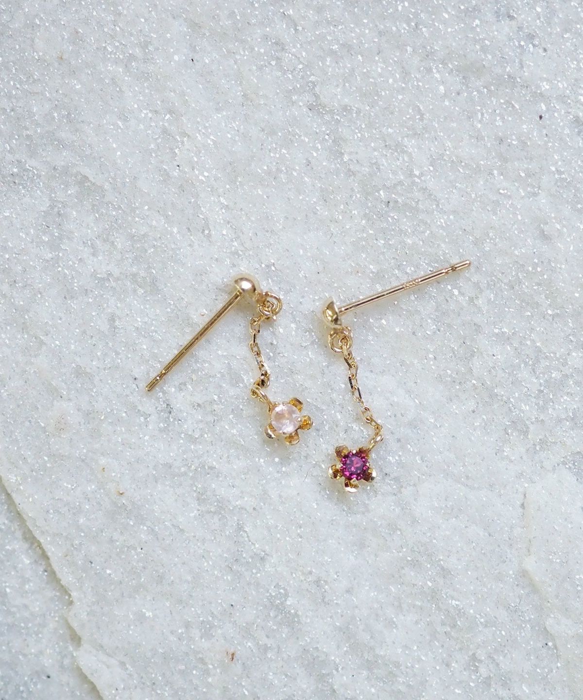 【web限定】[K10]プチフロラジェムストーンチェーンピアス