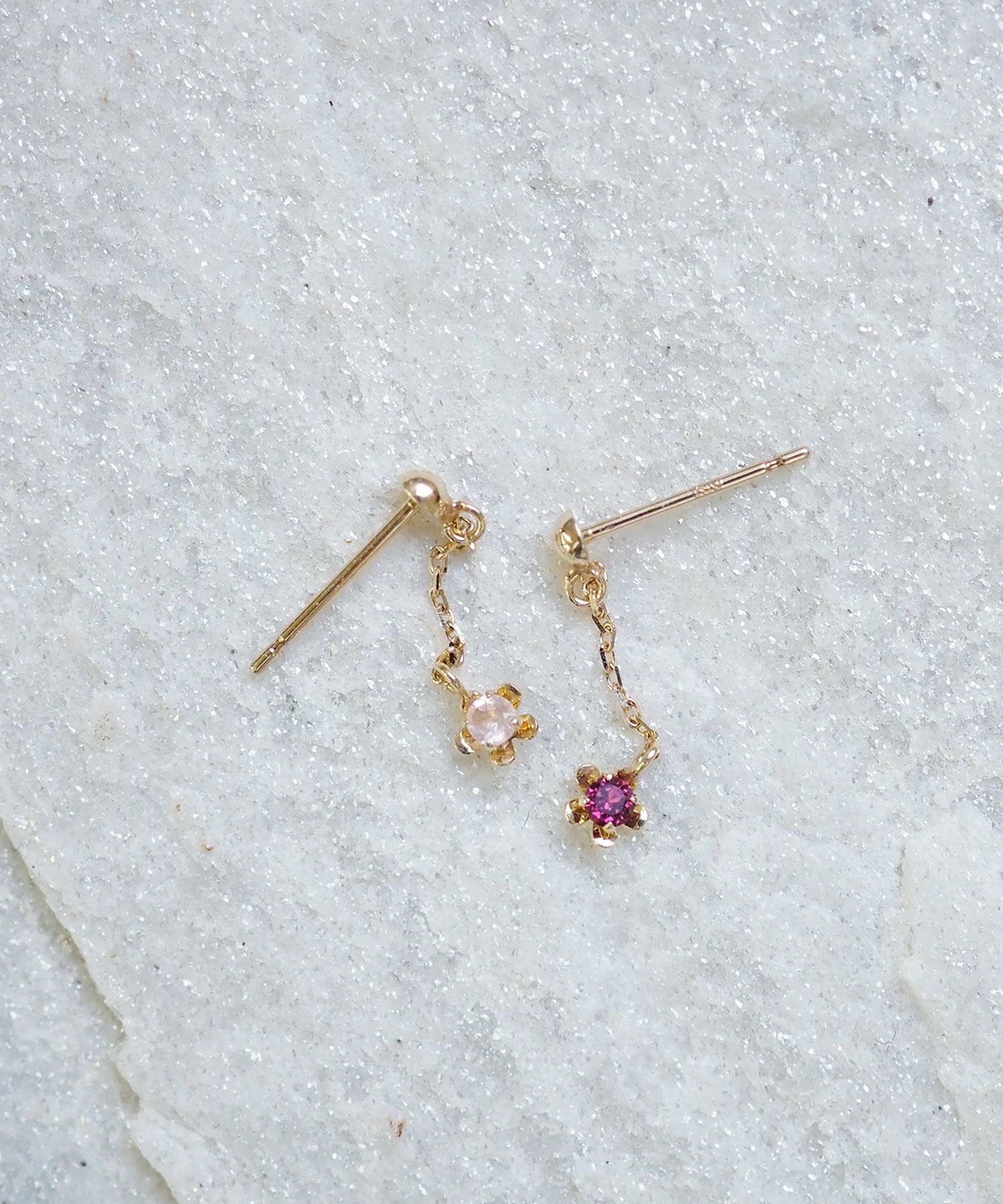 【web限定】[K10]プチフロラジェムストーンチェーンピアス