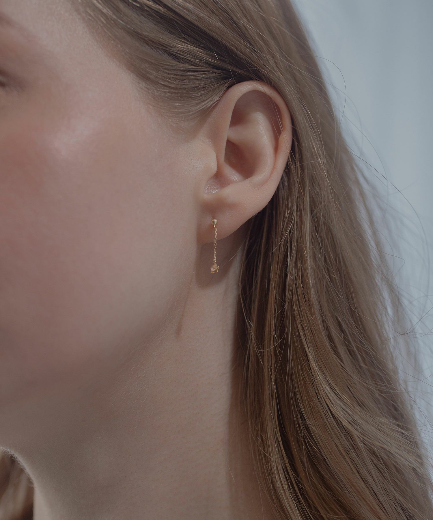 【web限定】[K10]プチフロラジェムストーンチェーンピアス