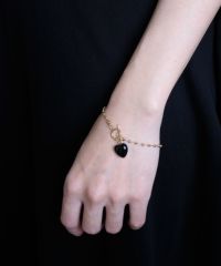 50%off】ボールチェーンハートストーンブレスレット | 【公式