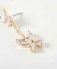 キュービックツインバタフライチタンポストピアス【Dahlia】